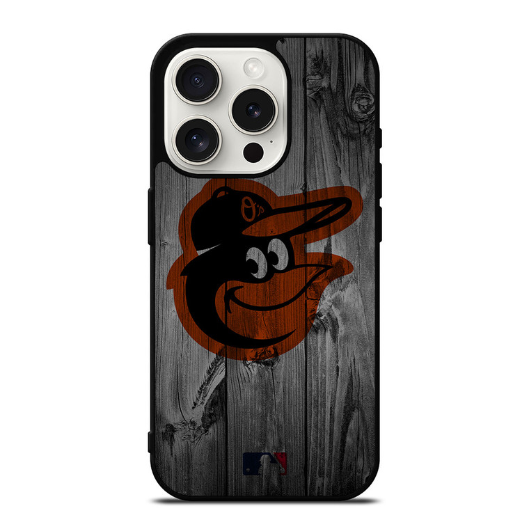 BALTIMORE ORIOLES BASEBALL MLB WOOD LOGO iPhone 15 Pro Case Cover