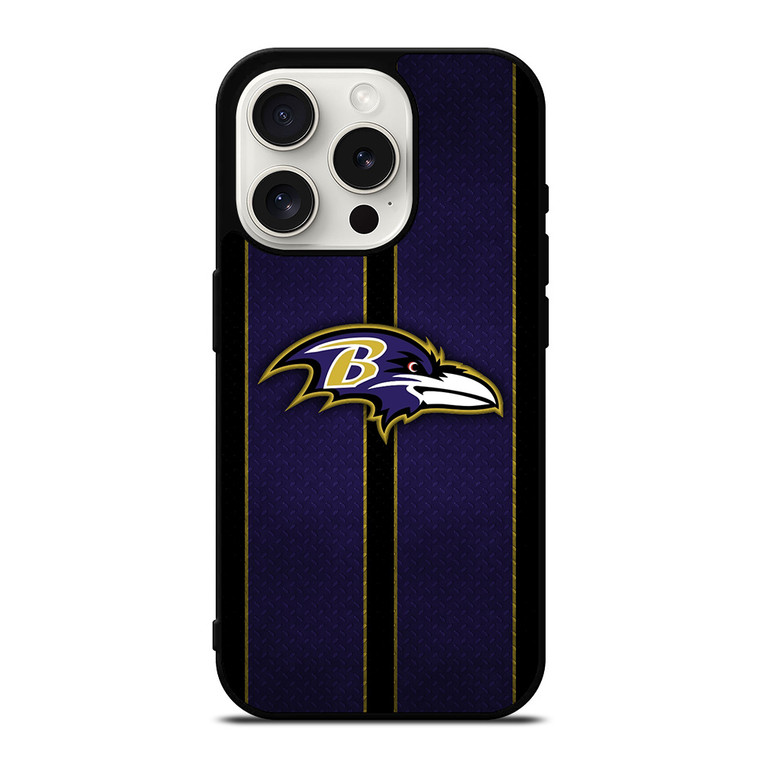 BALTIMORE RAVENS NFL METAL STRIPE iPhone 15 Pro Case Cover BALTIMORE RAVENS NFL METAL STRIPE iPhone 15 Pro Case Cover