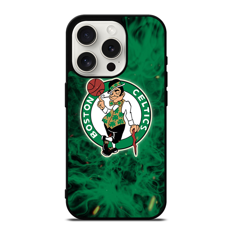 BOSTON CELTICS BASKETBALL NBA FIRE iPhone 15 Pro Case Cover
