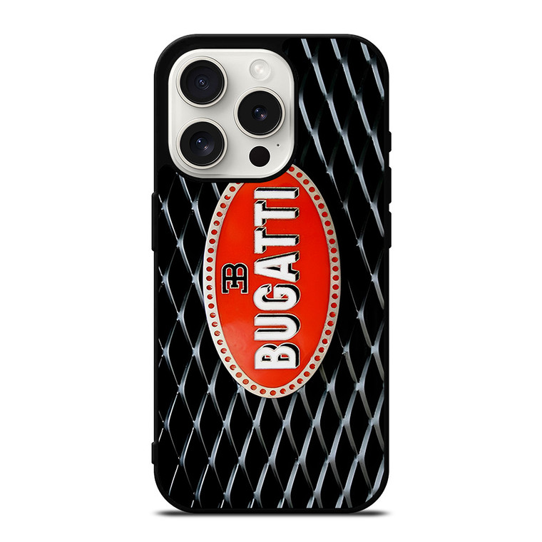 BUGATTI CARS METAL EMBLEM iPhone 15 Pro Case Cover
