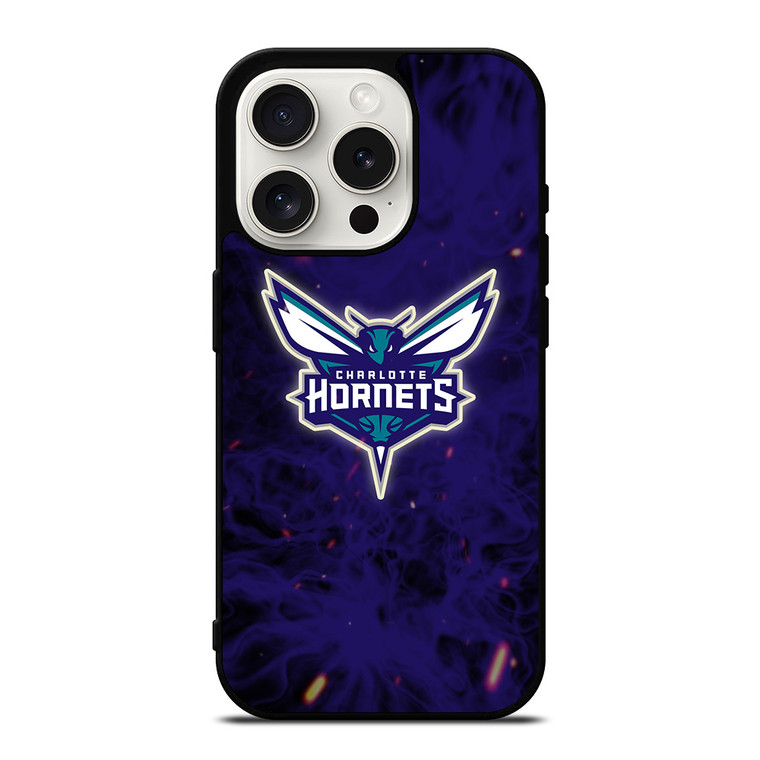 CHARLOTTE HORNETS BASKETBALL NBA FIRE iPhone 15 Pro Case Cover