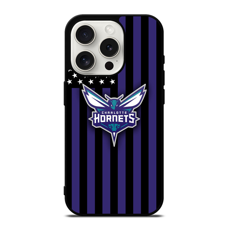 CHARLOTTE HORNETS NBA USA FLAG iPhone 15 Pro Case Cover