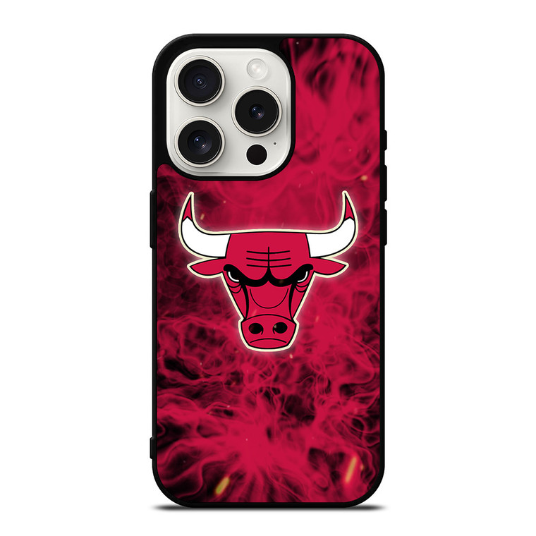 CHICAGO BULLS BASKETBALL NBA FIRE iPhone 15 Pro Case Cover