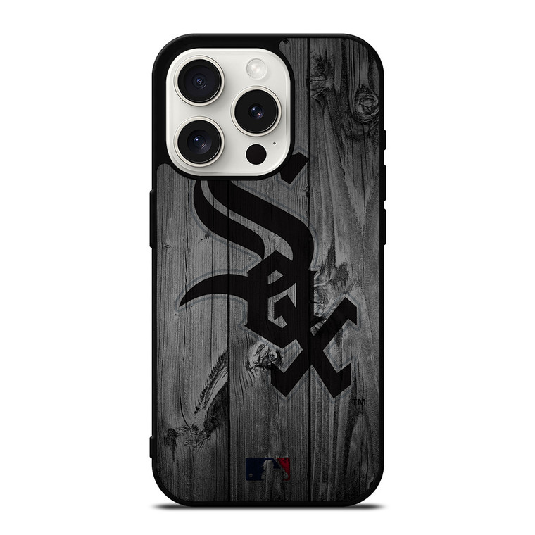 CHICAGO WHITE SOX BASEBALL MLB WOOD LOGO iPhone 15 Pro Case Cover