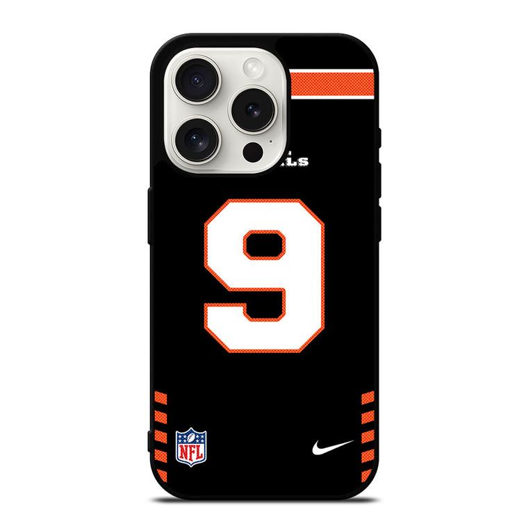 CINCINNATI BENGALS JOE BURROW 9 NFL NIKE iPhone 15 Pro Case Cover