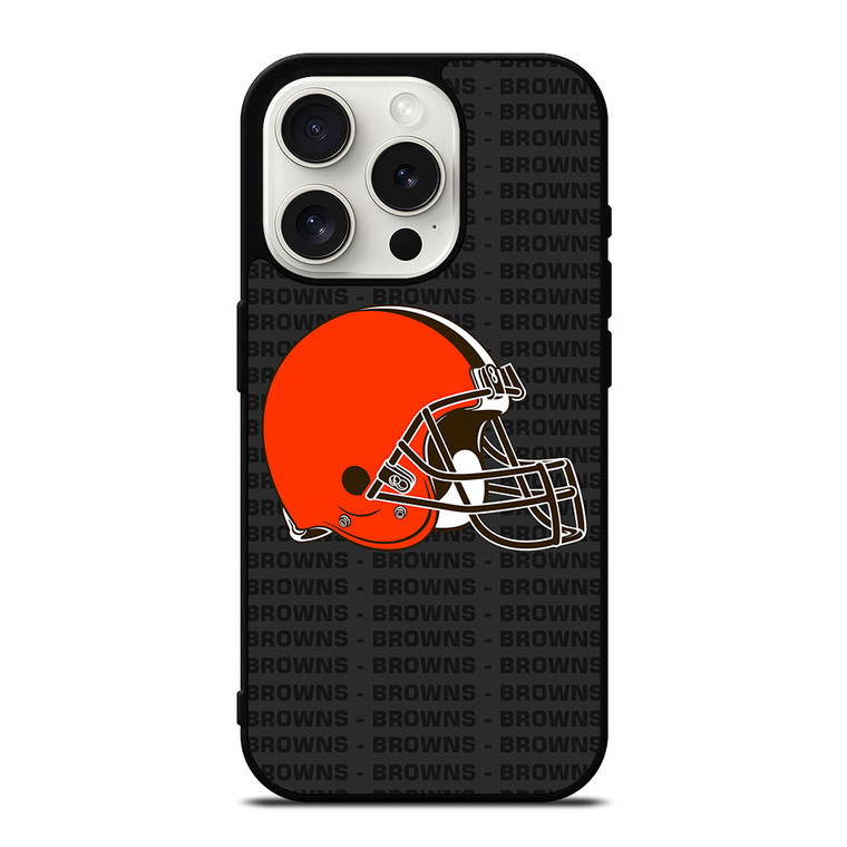 CLEVELAND BROWNS FOOTBALL TEXT iPhone 15 Pro Case Cover