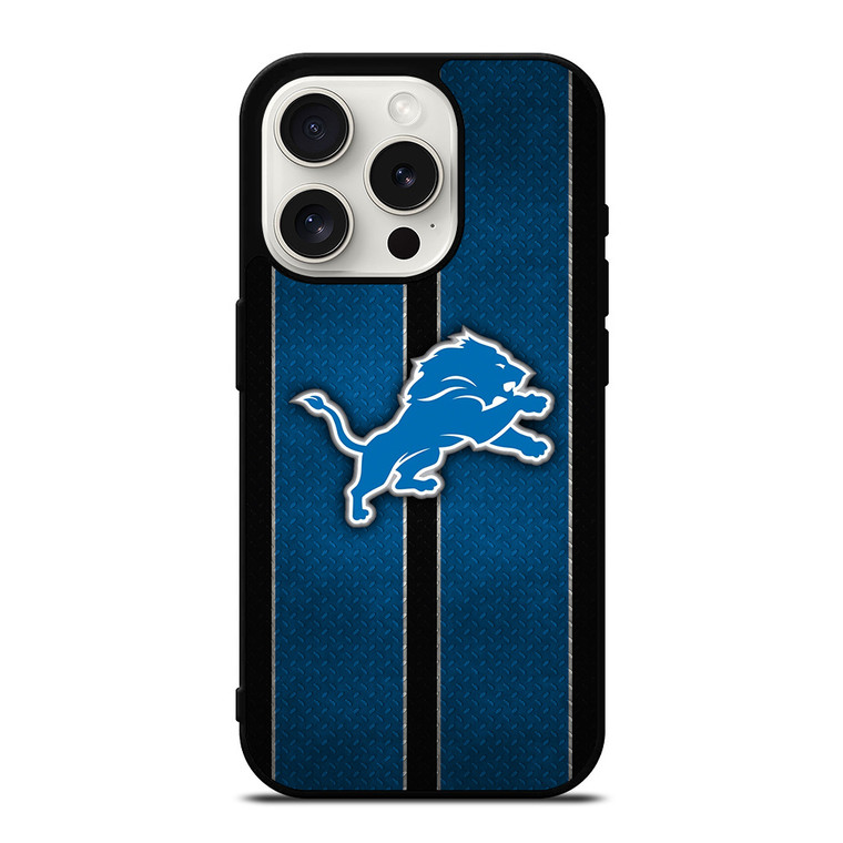 DETROIT LIONS NFL METAL STRIPE iPhone 15 Pro Case Cover