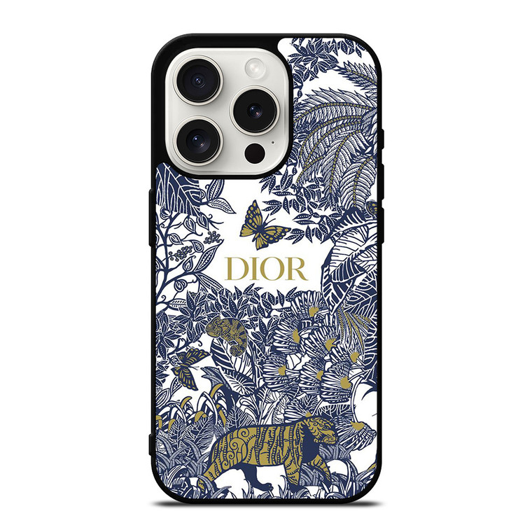 DIOR FLORAL BLUE iPhone 15 Pro Case Cover