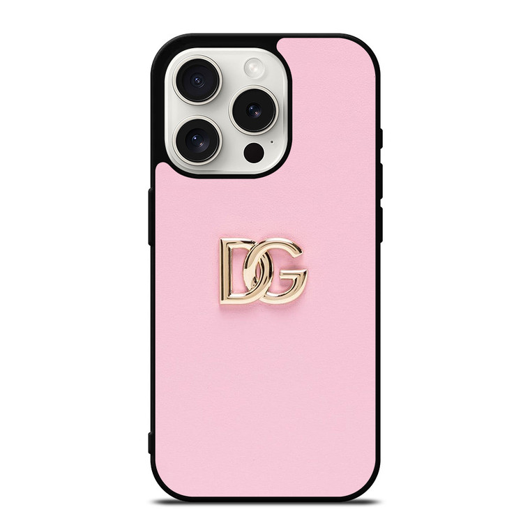 DOLCE AND GABBANA PINK LOGO iPhone 15 Pro Case Cover
