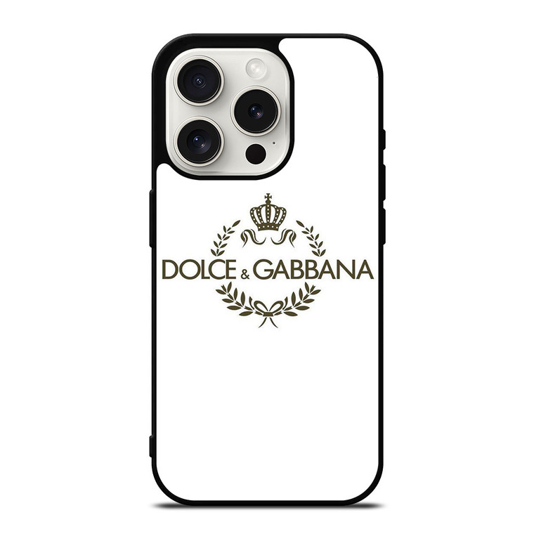 DOLCE AND GABBANA WHITE LOGO iPhone 15 Pro Case Cover