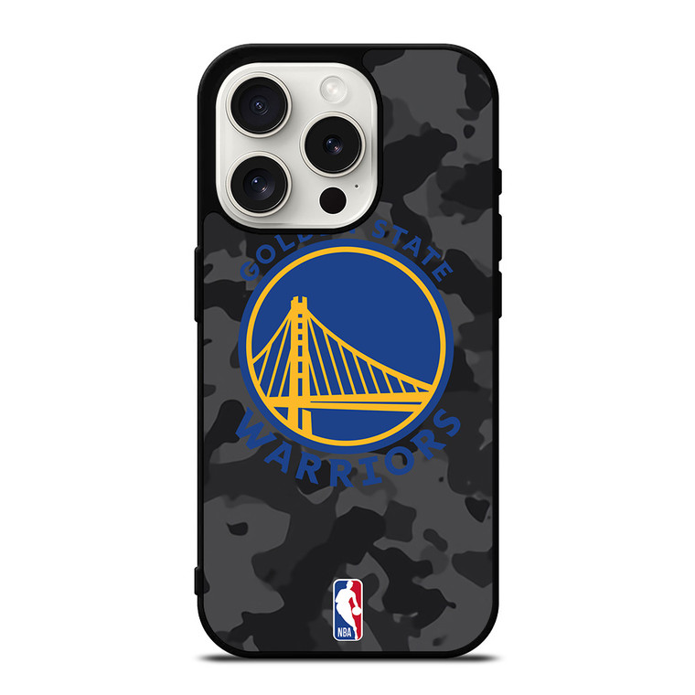 GOLDEN STATE WARRIORS BLACK CAMO iPhone 15 Pro Case Cover