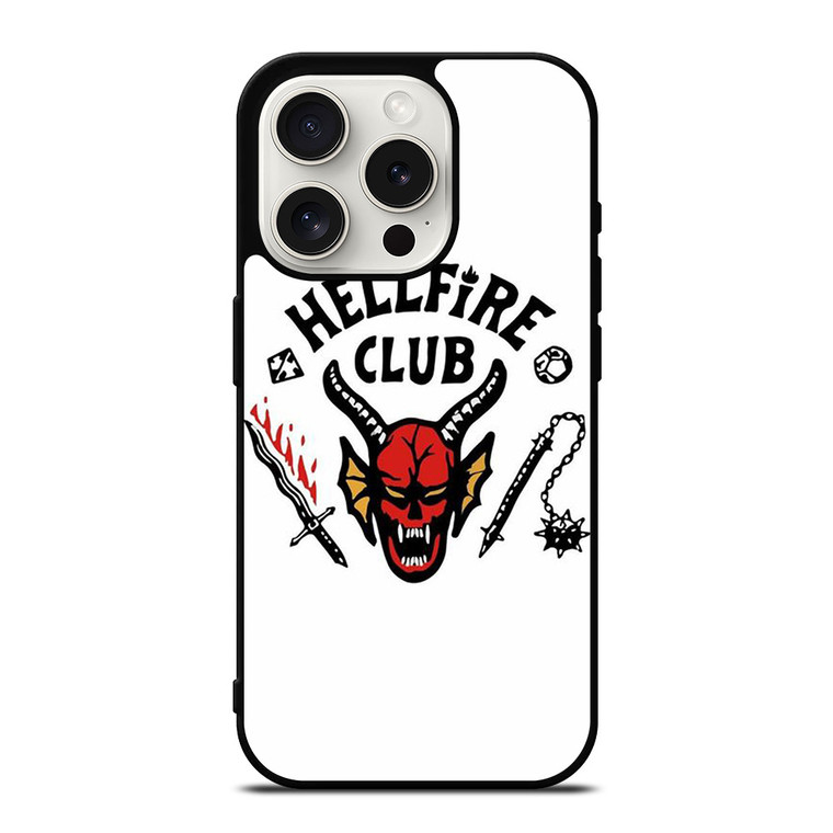 HELLFIRE CLUB STRANGER THING WHITE iPhone 15 Pro Case Cover