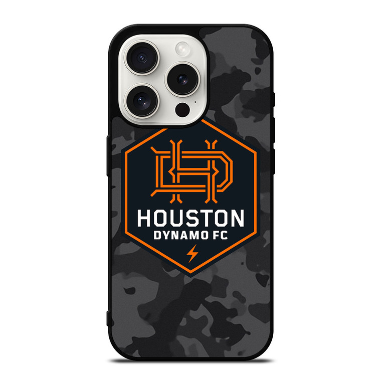 HOUSTON DYNAMO FC MLS BLACK CAMO iPhone 15 Pro Case Cover