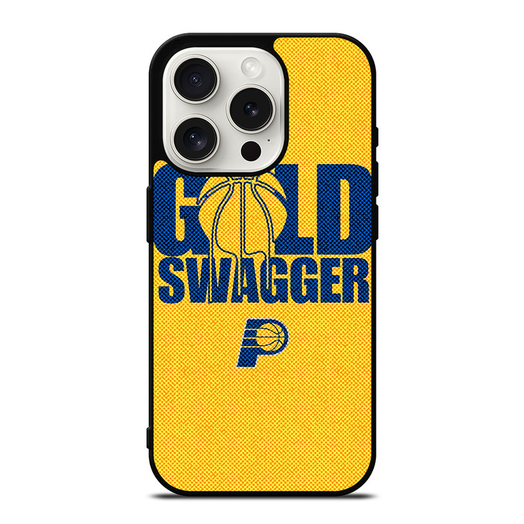 INDIANA PACERS NBA BASKETBALL GOLD SWAGGER iPhone 15 Pro Case Cover
