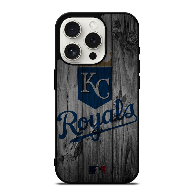 KANSAS CITY ROYALS BASEBALL MLB WOOD LOGO iPhone 15 Pro Case Cover
