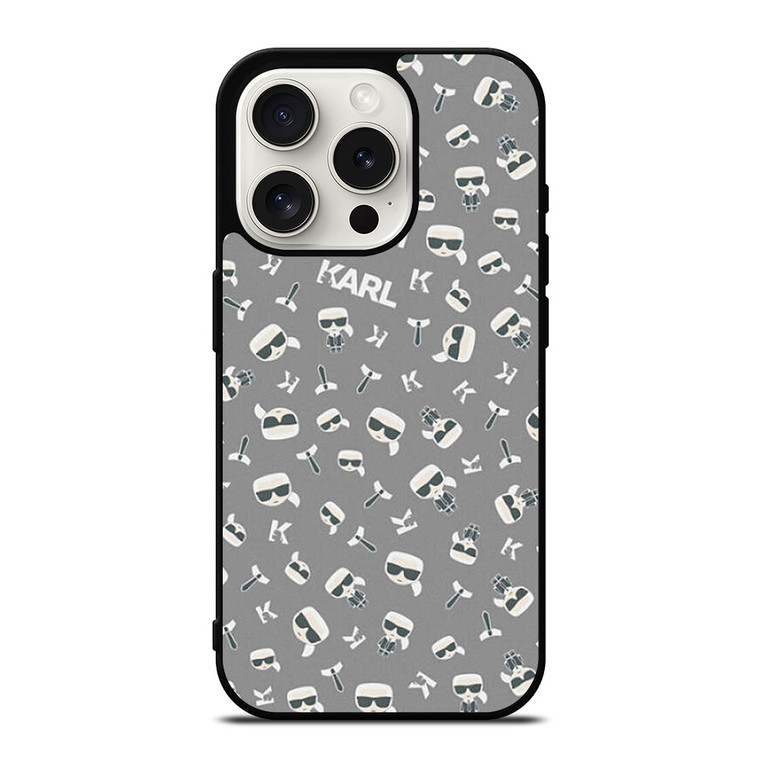 KARL LAGERFIELD PATTERN iPhone 15 Pro Case Cover