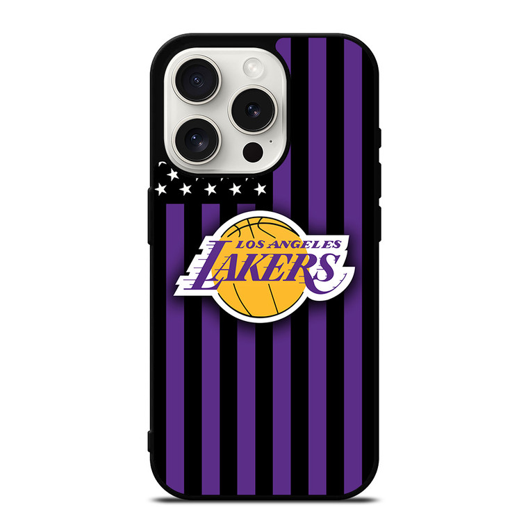 LOS ANGELES LAKERS NBA USA FLAG iPhone 15 Pro Case Cover