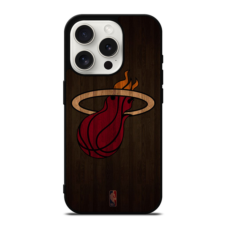 MIAMI HEAT BASKETBALL COURT NBA iPhone 15 Pro Case Cover