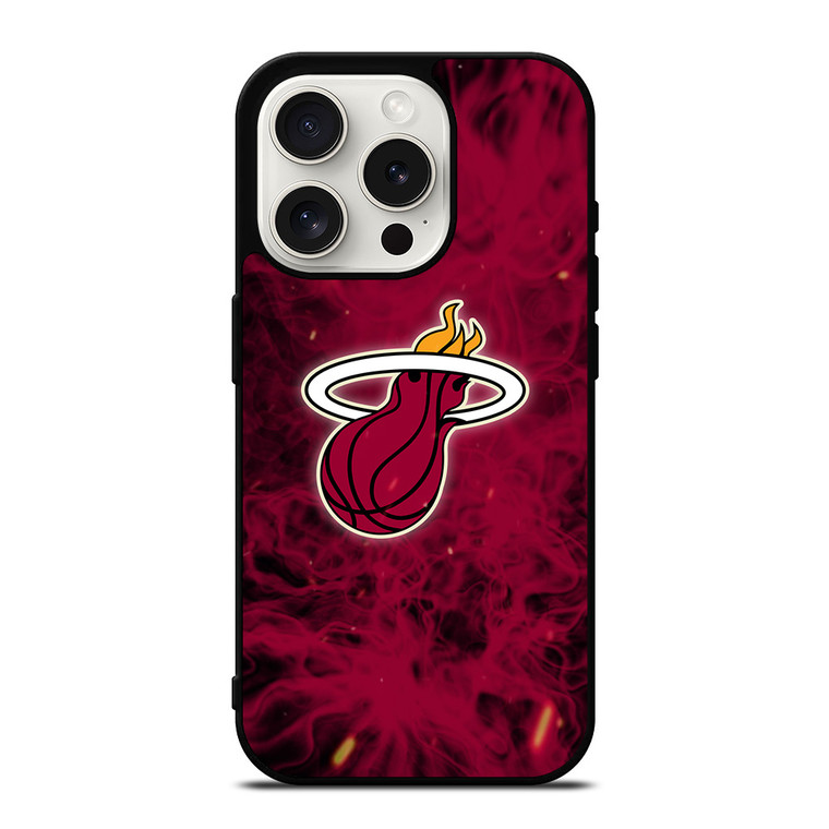 MIAMI HEAT BASKETBALL NBA FIRES iPhone 15 Pro Case Cover