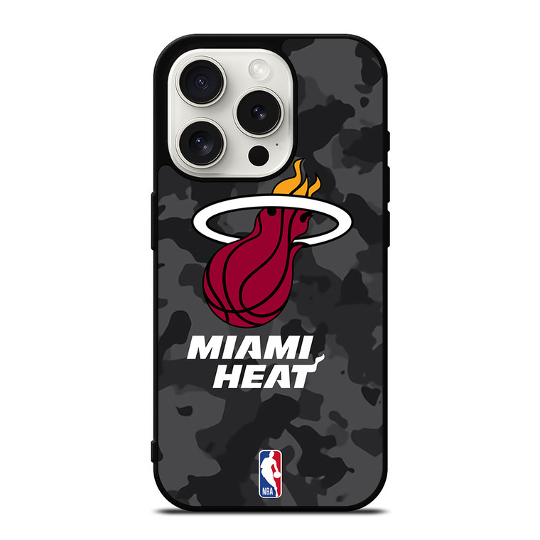 MIAMI HEAT BLACK CAMO iPhone 15 Pro Case Cover