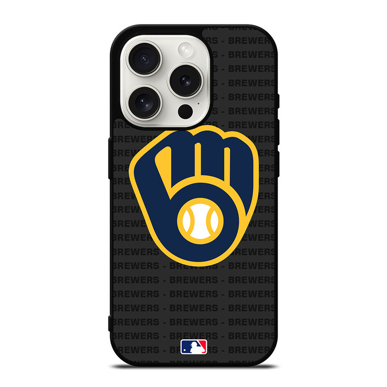 MILWAUKEE BREWERS BASEBALL BLACK iPhone 15 Pro Case Cover