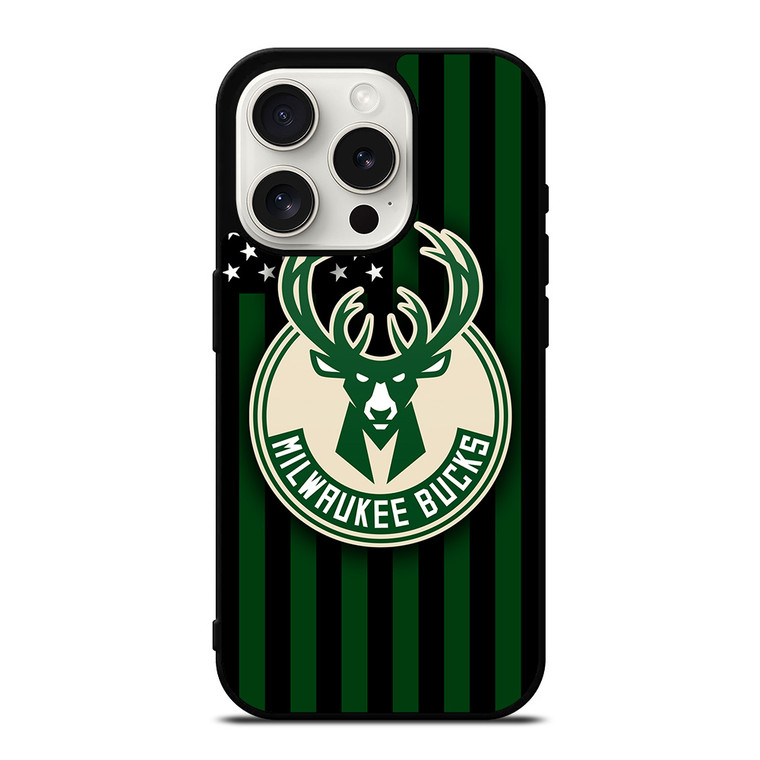 MILWAUKEE BUCKS NBA USA FLAG iPhone 15 Pro Case Cover MILWAUKEE BUCKS NBA USA FLAG iPhone 15 Pro Case Cover