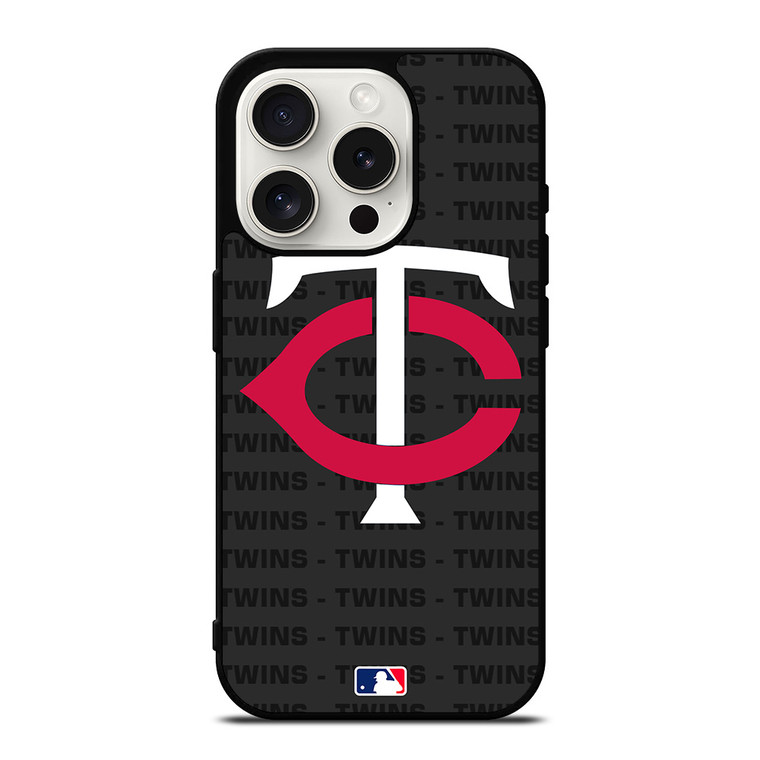 MINNESOTA TWINS BASEBALL BLACK iPhone 15 Pro Case Cover