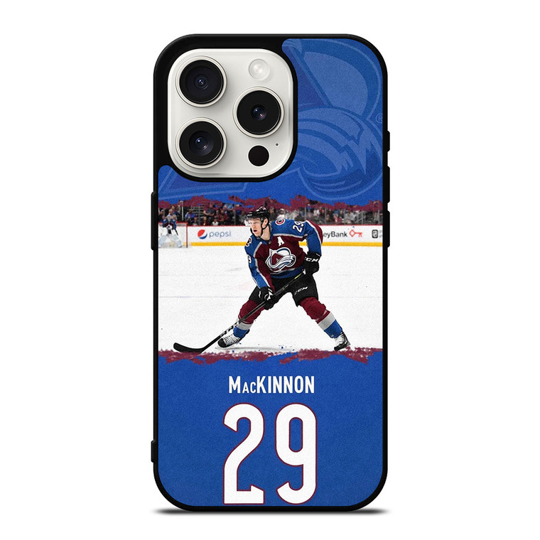 NATHAN MACKINNON COLORADO AVALANCHE HOCKEY iPhone 15 Pro Case Cover