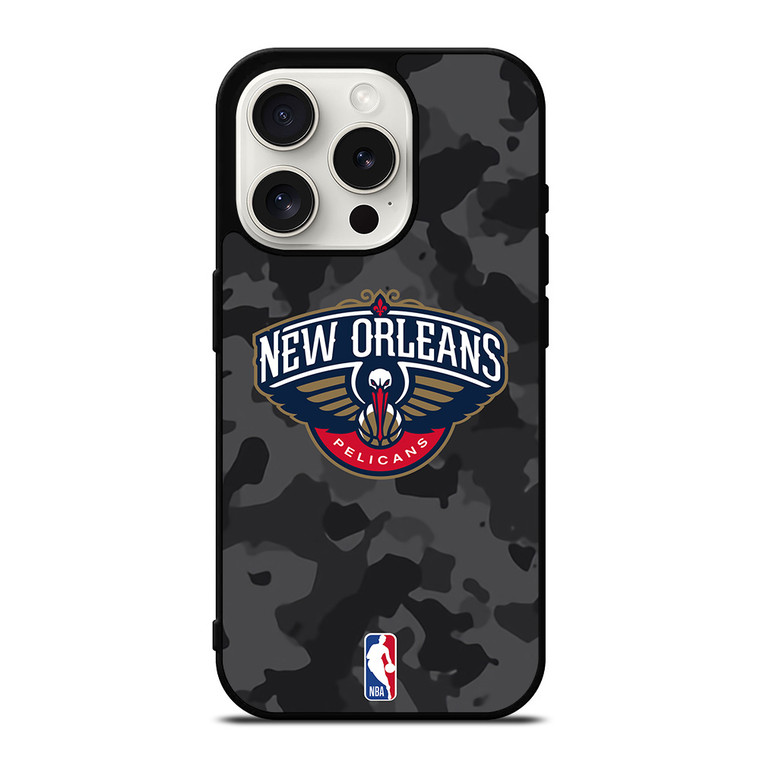 NEW ORLEANS PELICANS BLACK CAMO iPhone 15 Pro Case Cover