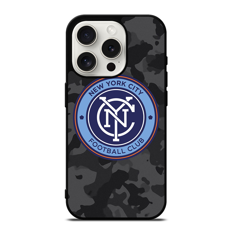 NEW YORK CITY FC MLS BLACK CAMO iPhone 15 Pro Case Cover