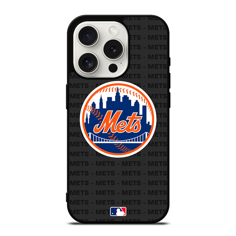 NEW YORK METS BASEBALL BLACK iPhone 15 Pro Case Cover