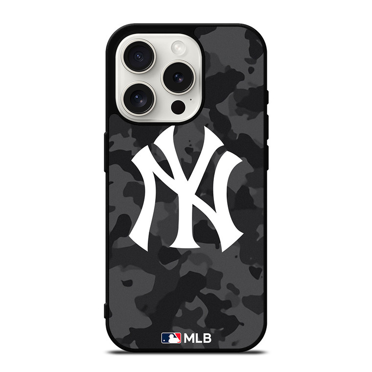 NEW YORK YANKEES BASEBALL BLACK CAMO iPhone 15 Pro Case Cover