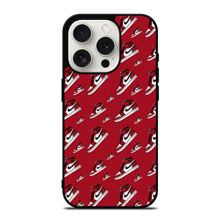 NIKE AIR JORDAN SHOES PATTERN iPhone 15 Pro Case Cover NIKE AIR JORDAN SHOES PATTERN iPhone 15 Pro Case Cover