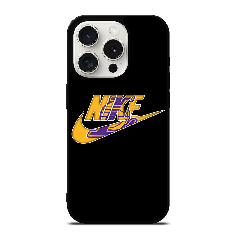 NIKE LOS ANGELES LAKERS SWOOSH iPhone 15 Pro Case Cover