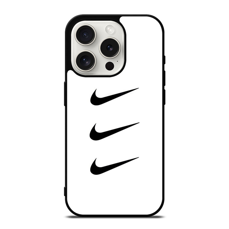 NIKE TRIPPLE SWOOSH WHITE iPhone 15 Pro Case Cover