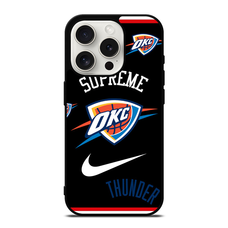 OKLAHOMA CITY THUNDER NBA X SUPREME NIKE iPhone 15 Pro Case Cover