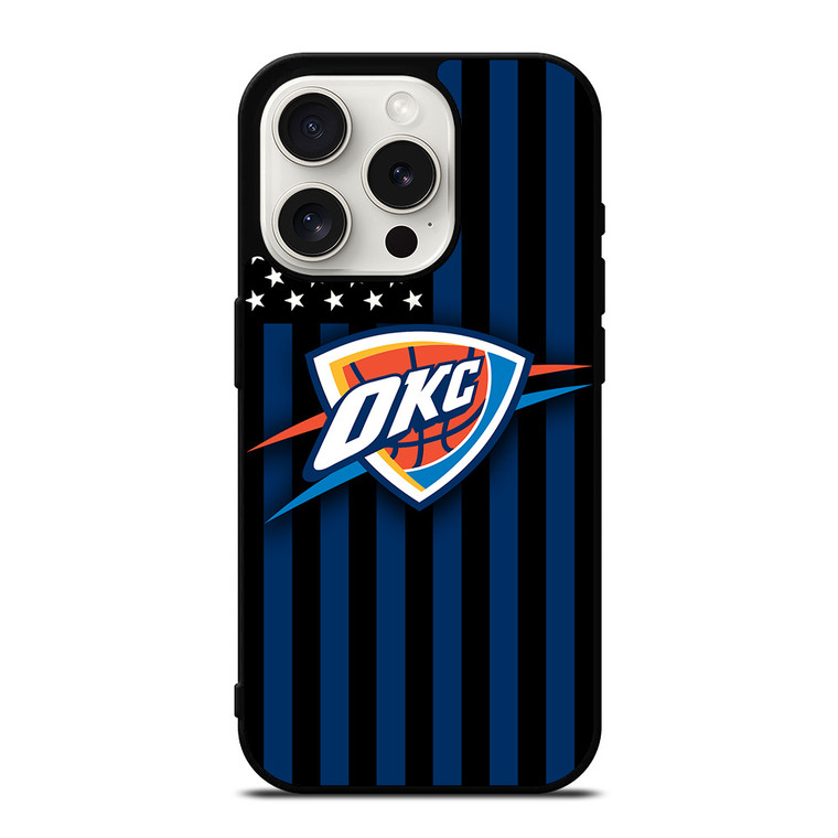 OKLAHOMA CITY THUNDERS NBA USA FLAG iPhone 15 Pro Case Cover