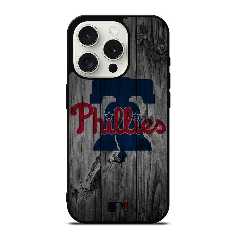PHILADELPHIA PHILLIES BASEBALL MLB WOOD LOGO iPhone 15 Pro Case Cover