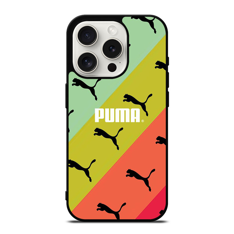 PUMA LOGO STRIPE PATTERN iPhone 15 Pro Case Cover
