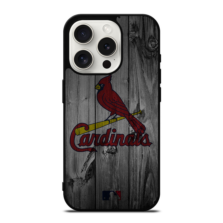 SAINT LOUIS CARDINALS BASEBALL MLB WOOD LOGO iPhone 15 Pro Case Cover
