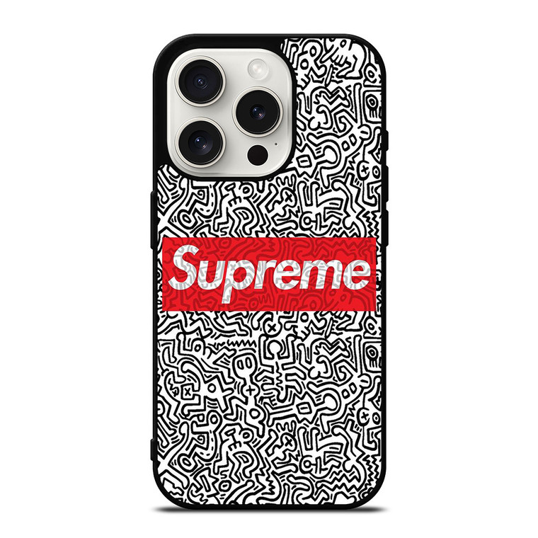 SUPREME KEITH HARING iPhone 15 Pro Case Cover