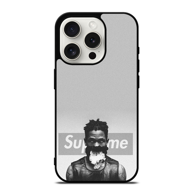 TRAVIS SCOTT SUPREME BLACK WHITE iPhone 15 Pro Case Cover