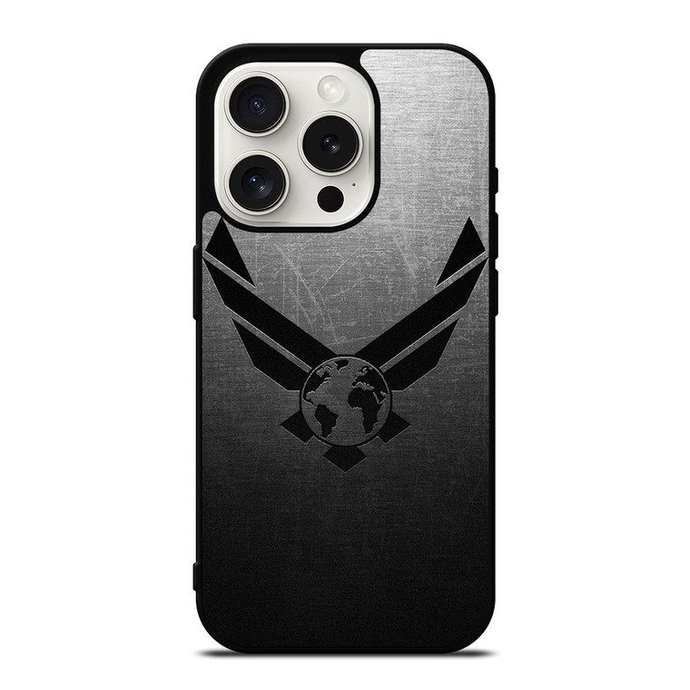USAF UNITED STATES AIR FORCES LOGO METAL iPhone 15 Pro Case Cover