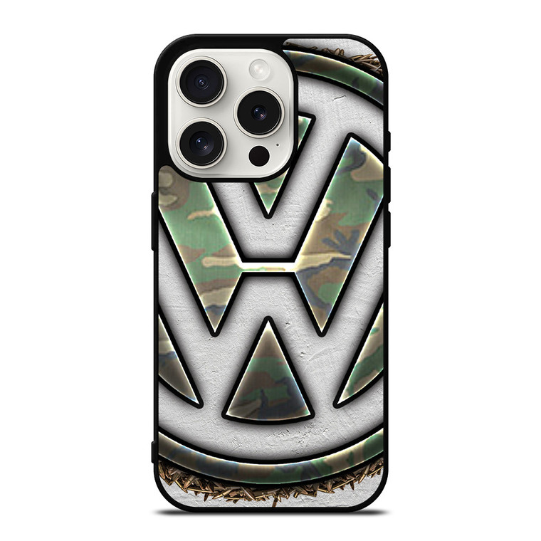 VOLKSWAGEN VW CAMO LOGO iPhone 15 Pro Case Cover