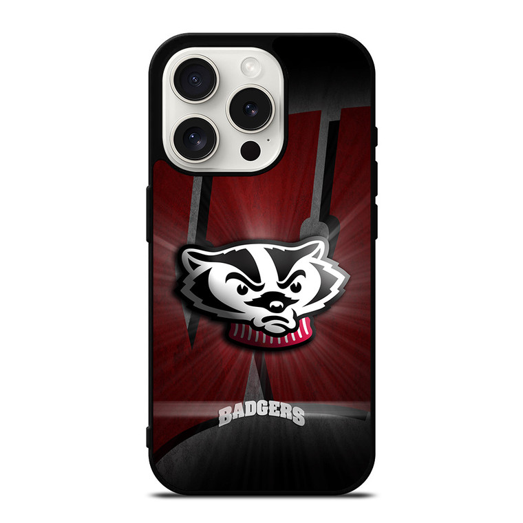 WISCONSIN BADGERS FOOTBALL LOGO iPhone 15 Pro Case Cover
