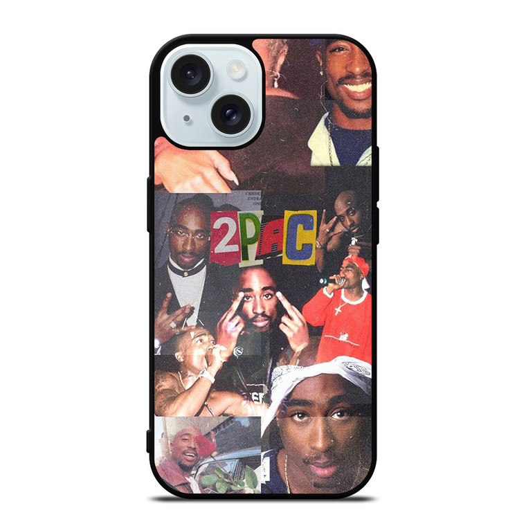 2PAC TUPAC SAKUR RAPPER COLLAGE iPhone 15 Case Cover