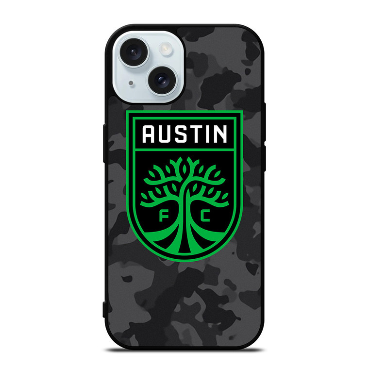 AUSTIN FC MLS BLACK CAMO iPhone 15 Case Cover