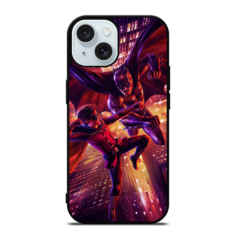 BATMAN AND ROBIN FIGHT iPhone 15 Case Cover