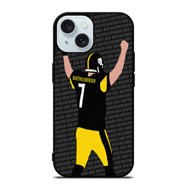 BEN ROETHLISBERGER PITTSBURGH STEELERS CARTOON iPhone 15 Case Cover