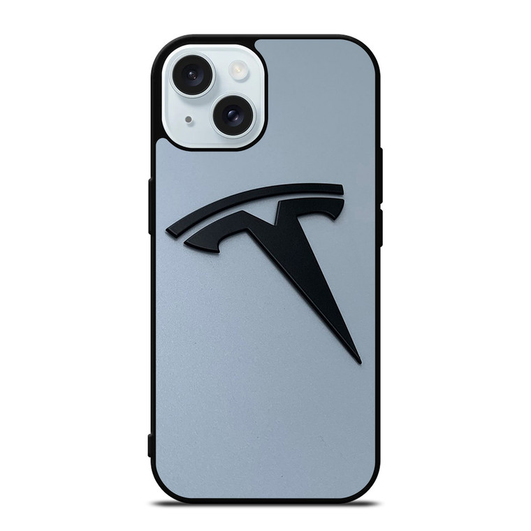 BLACK TESLA CAR LOGO iPhone 15 Case Cover